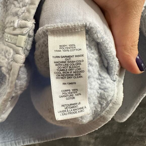 Vineyard Vines Light Blue Zip Up Sherpa Fleece Jacket Pockets Size Large 14 - Picture 6 of 7